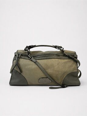 Mulberry Olive and Dark Olive Leather Duffel